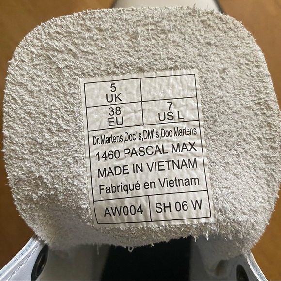 DR. MARTENS 1460 PASCAL MAX BOOTS (White Pisa Leather Platform Boots) - Picture 5 of 5